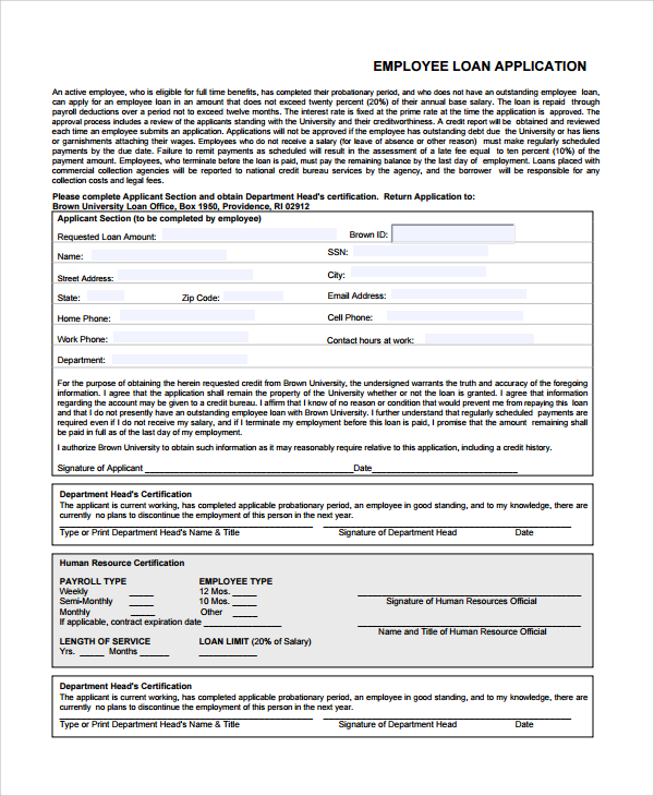 FREE 7 Sample Employee Application Forms In MS Word PDF