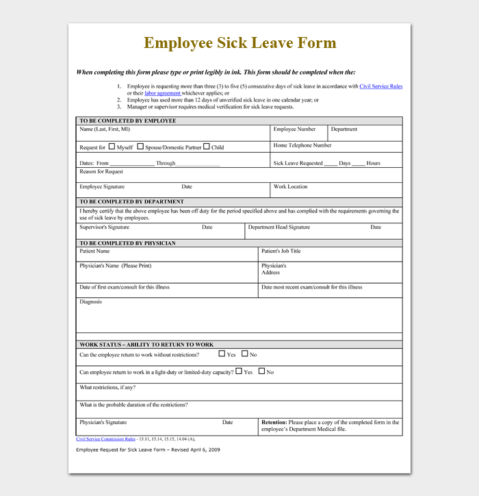 FREE 8 Employee Leave Form Samples Templates in Word And PDF 