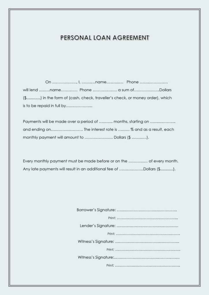 Free Loan Agreement Templates Word Pdf Template Lab With Regard To 