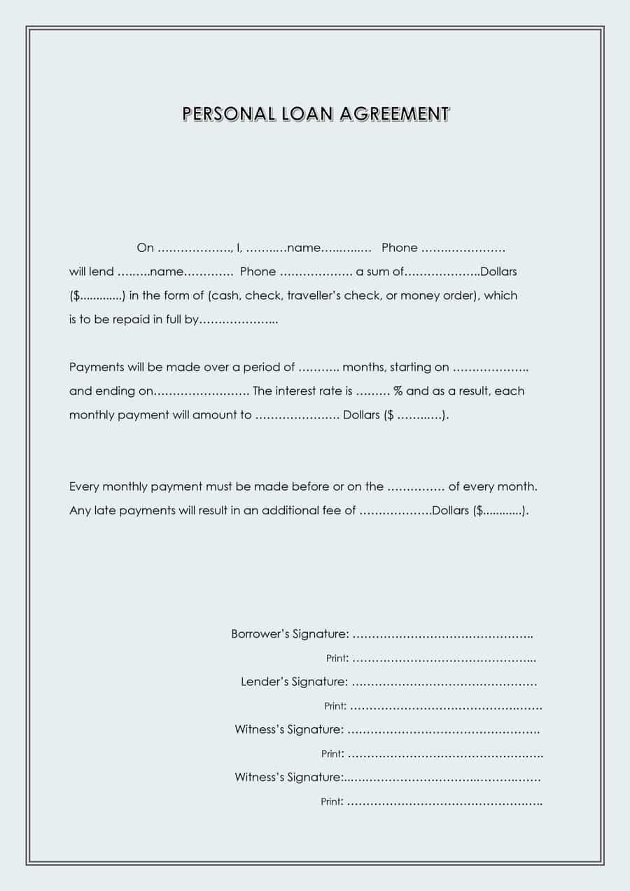 Free Loan Agreement Templates Word Pdf Template Lab With Regard To 