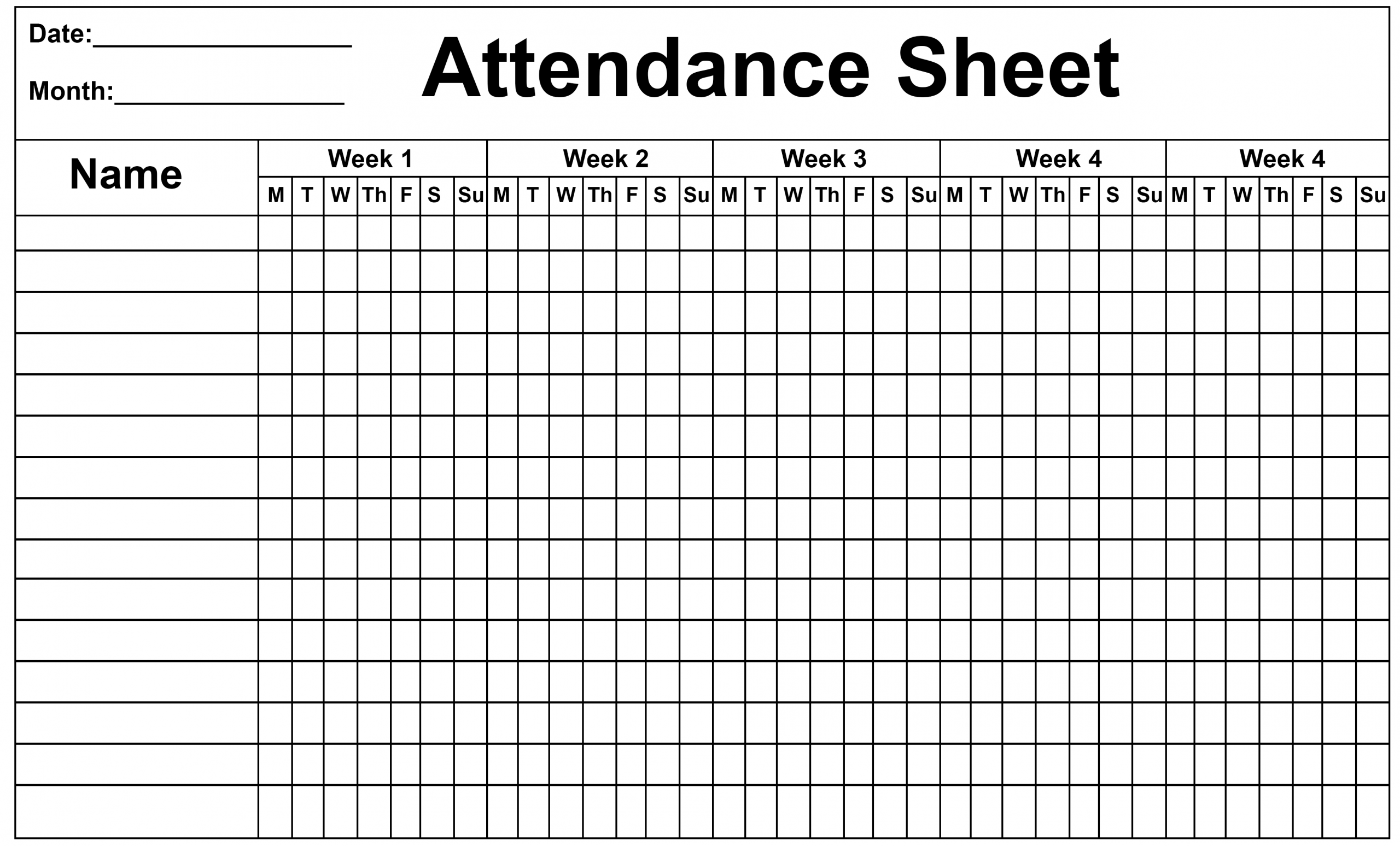 Free Printable Employee Attendance Tracker Printable World Holiday