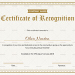 Get Our Free Employee Recognition Certificate Template Certificate Of