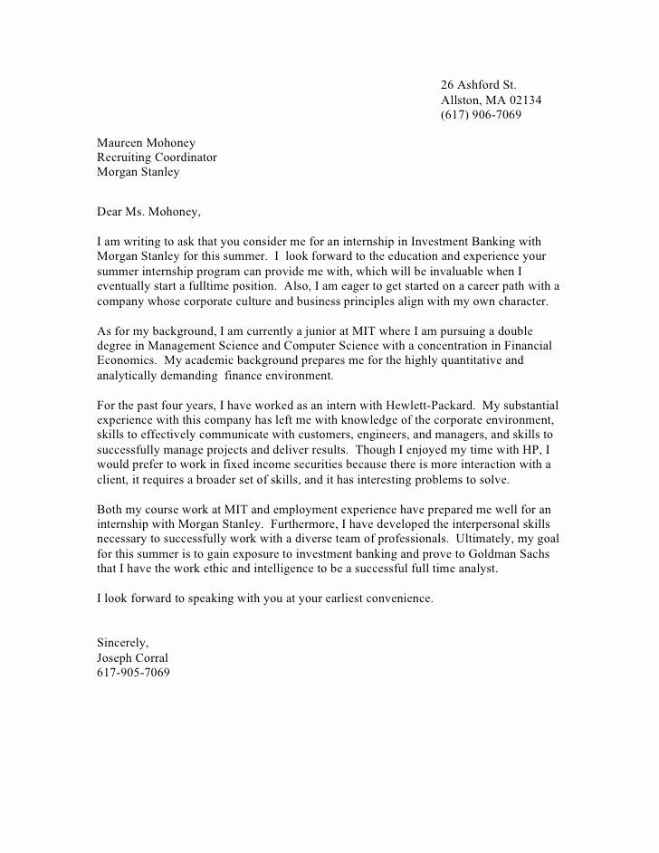 Goldman Sachs Cover Letter Example Coverletterpedia