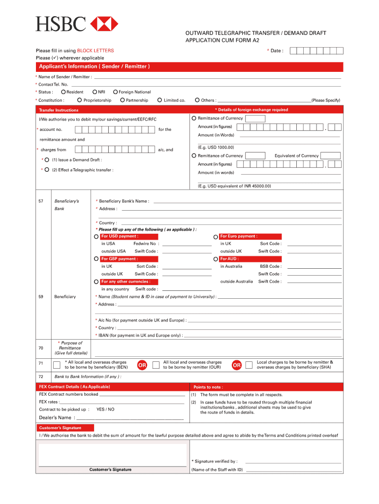 Hsbc Wire Transfer Form 2020 2022 Fill And Sign Printable Template Online