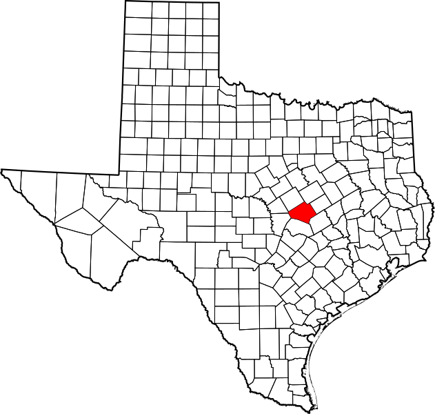 Image Map Of Texas Highlighting Bell County