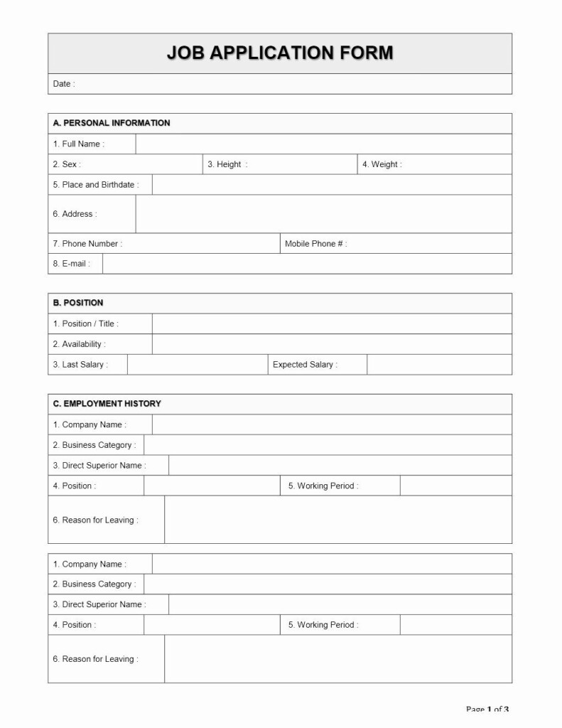 Job Application Template Word Luxury Employee Job Application Form 