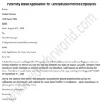 Paternity Leave Application Format For Central Government Employees