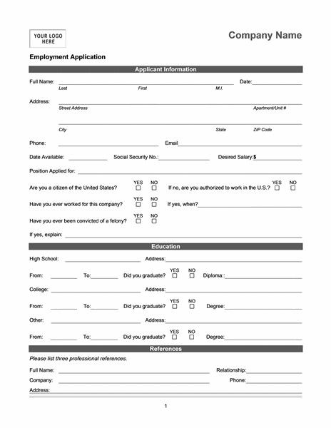 Printable Job Application Template Luxury Employment Application Online 