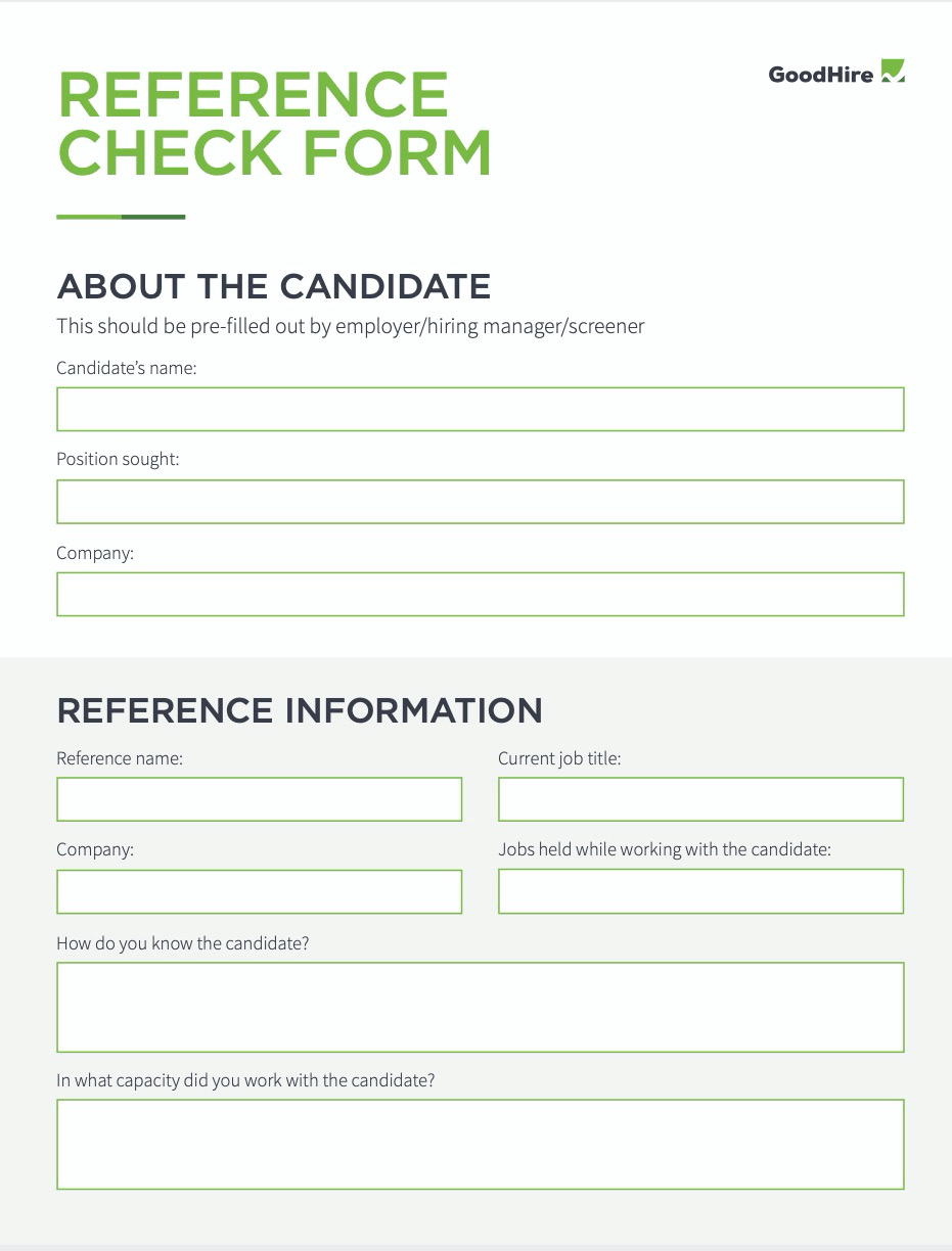 Printable Reference Check Template ProjectOpenLetter