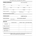 Printable Restaurant Job Application Template Printable Templates