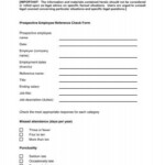 Prospective Employee Reference Check Form Prospective