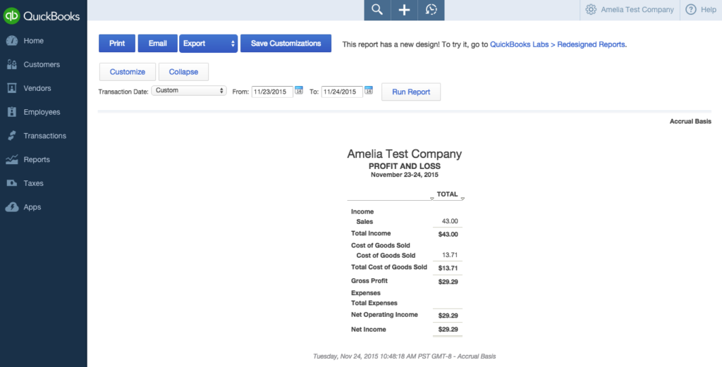 Reports Cost Of Goods Sold QBO