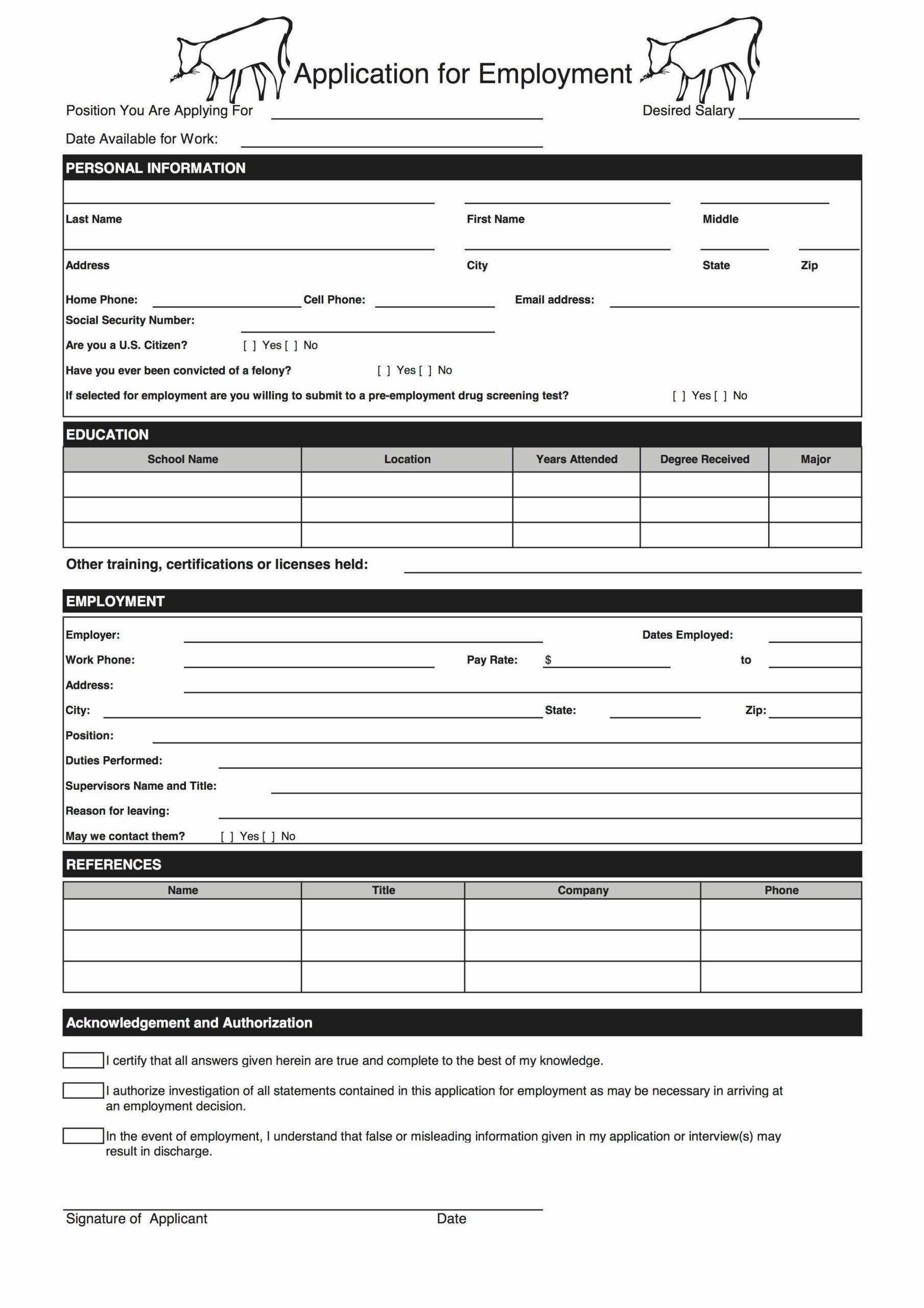 Sample Job Application Form Elegant Job Applications Employment