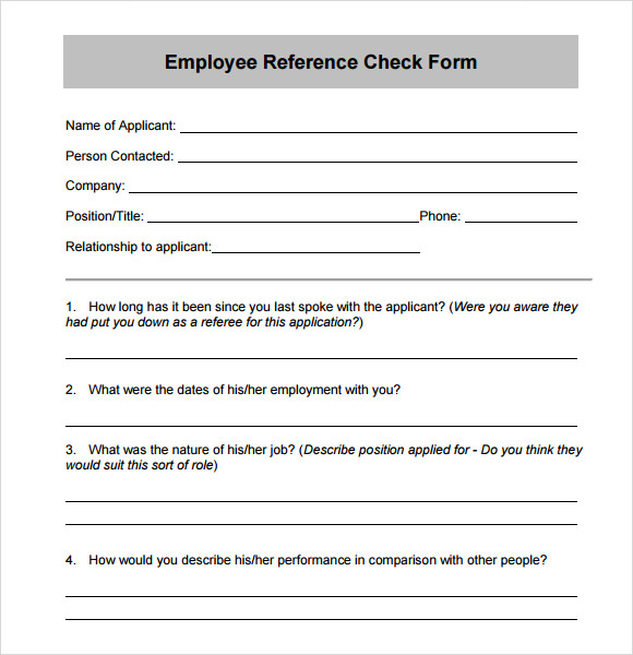 Sample Reference Check Template 14 Free Documents In PDF Word Excel