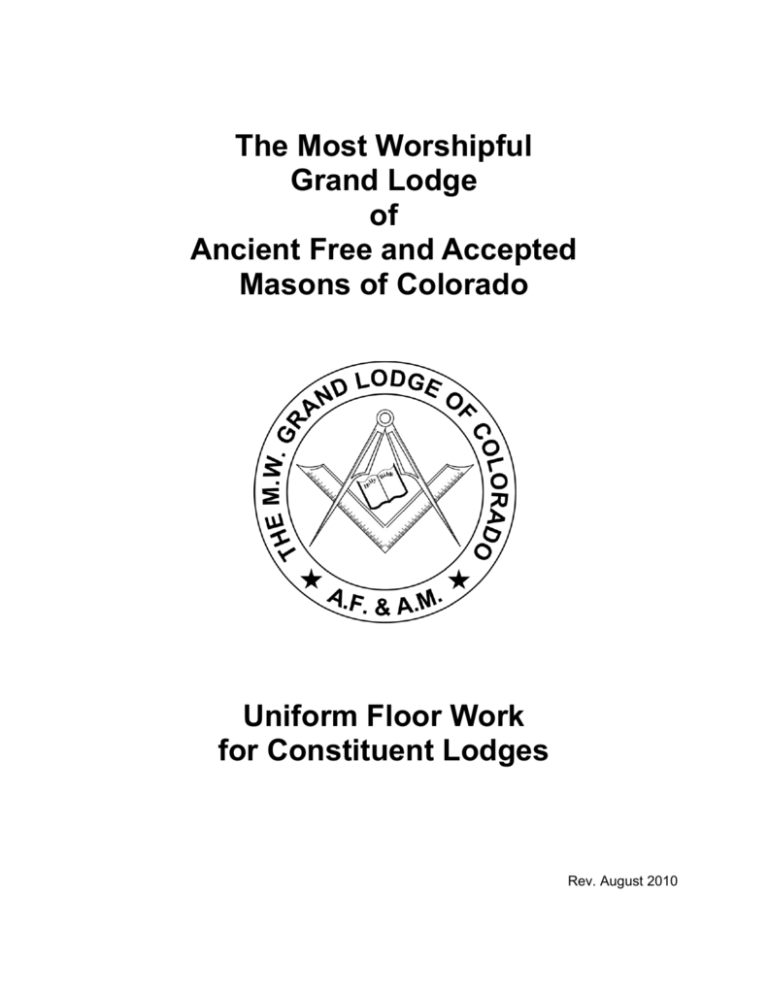 Uniform Floor Work Grand Lodge Of Colorado