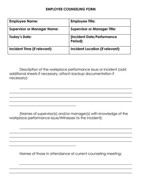 What Is Employee Counselling 5 Free Forms Templates