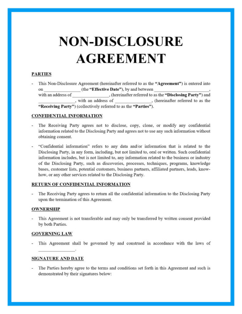 Word Employee Confidentiality Agreement Templates